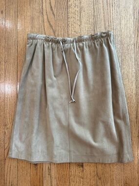 Liz Claiborne Vintage Taupe 100% Calf Suede Drawstring A-Line Skirt Women’s Med